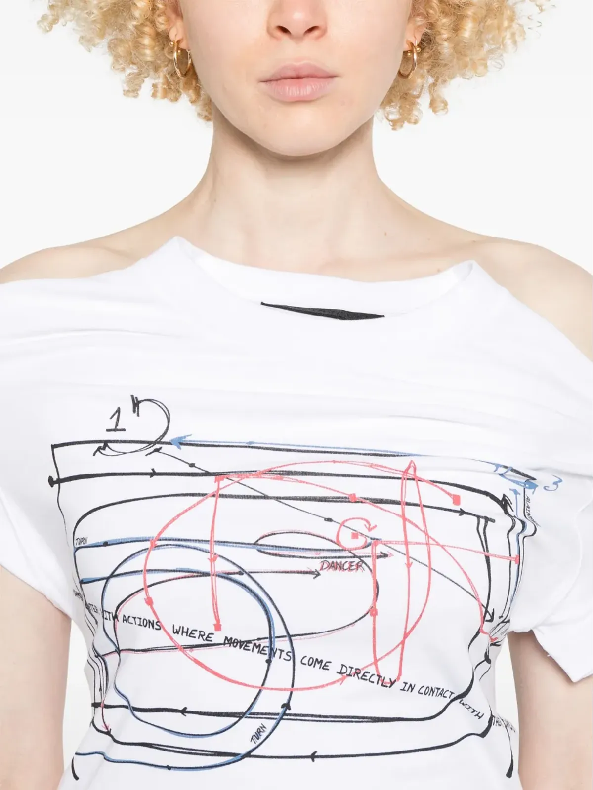 ALAINPAUL プリント エラスティックストラップ Tシャツ - 画像5