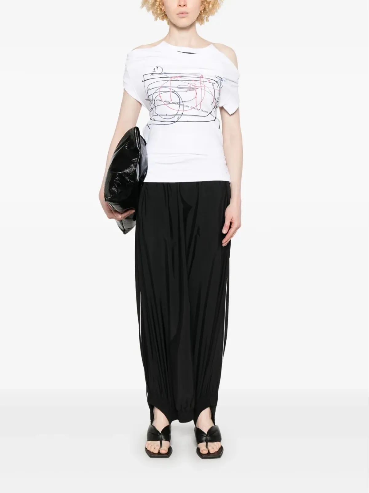 ALAINPAUL プリント エラスティックストラップ Tシャツ - 画像2