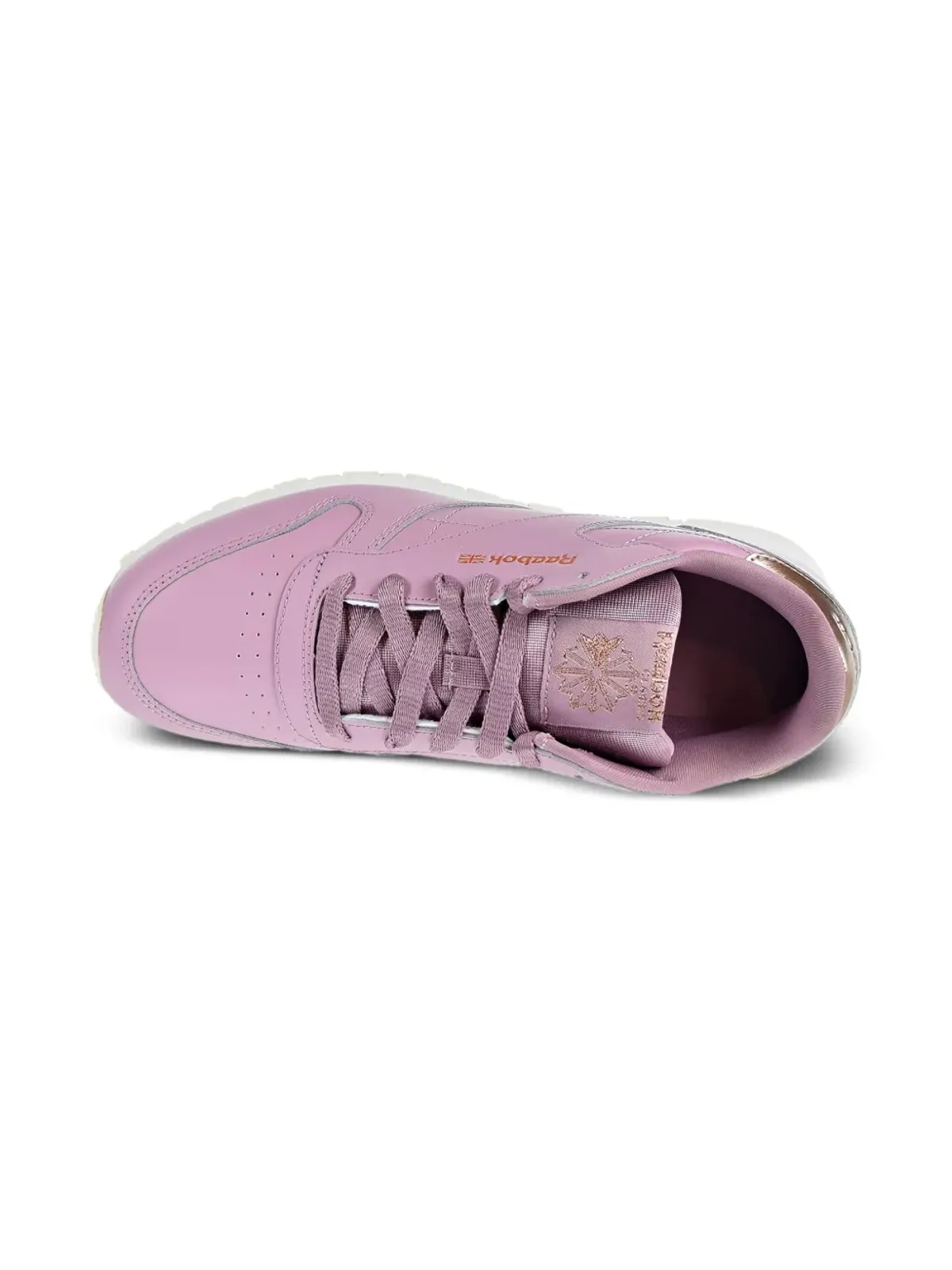 Reebok Kids クラシックレザーGS メタリックディテール レザースニーカー ピンク - 画像4