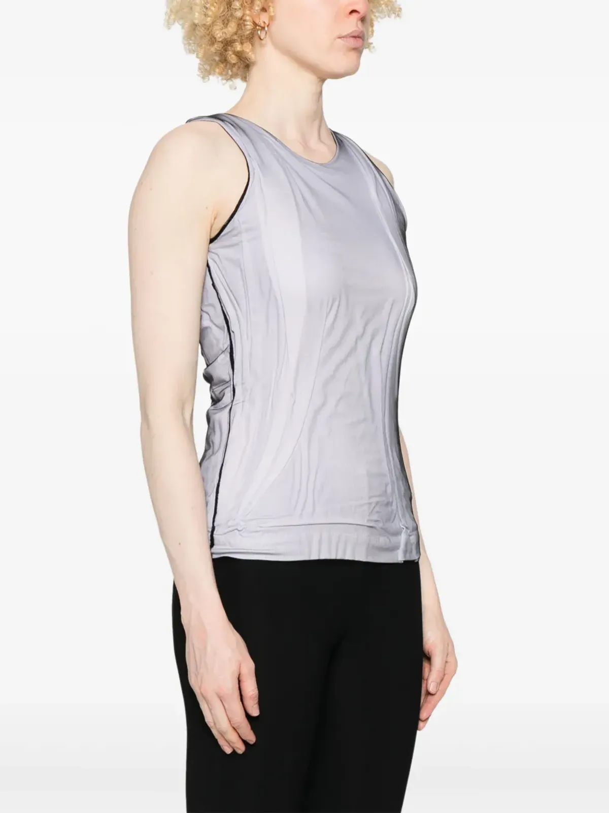 ALAINPAUL mesh-overlay tank top - 画像3