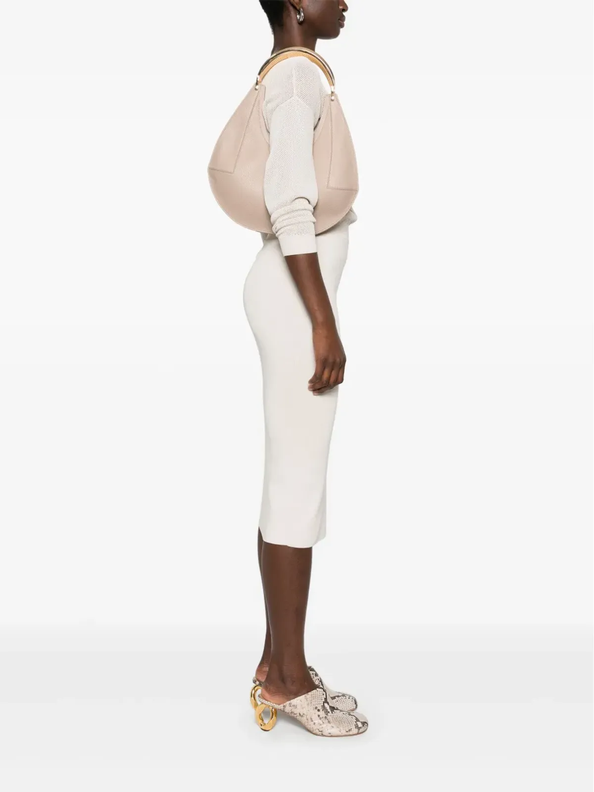 Elisabetta Franchi 小さなジュエルハンドル トートバッグ - ニュートラルカラー - 画像2