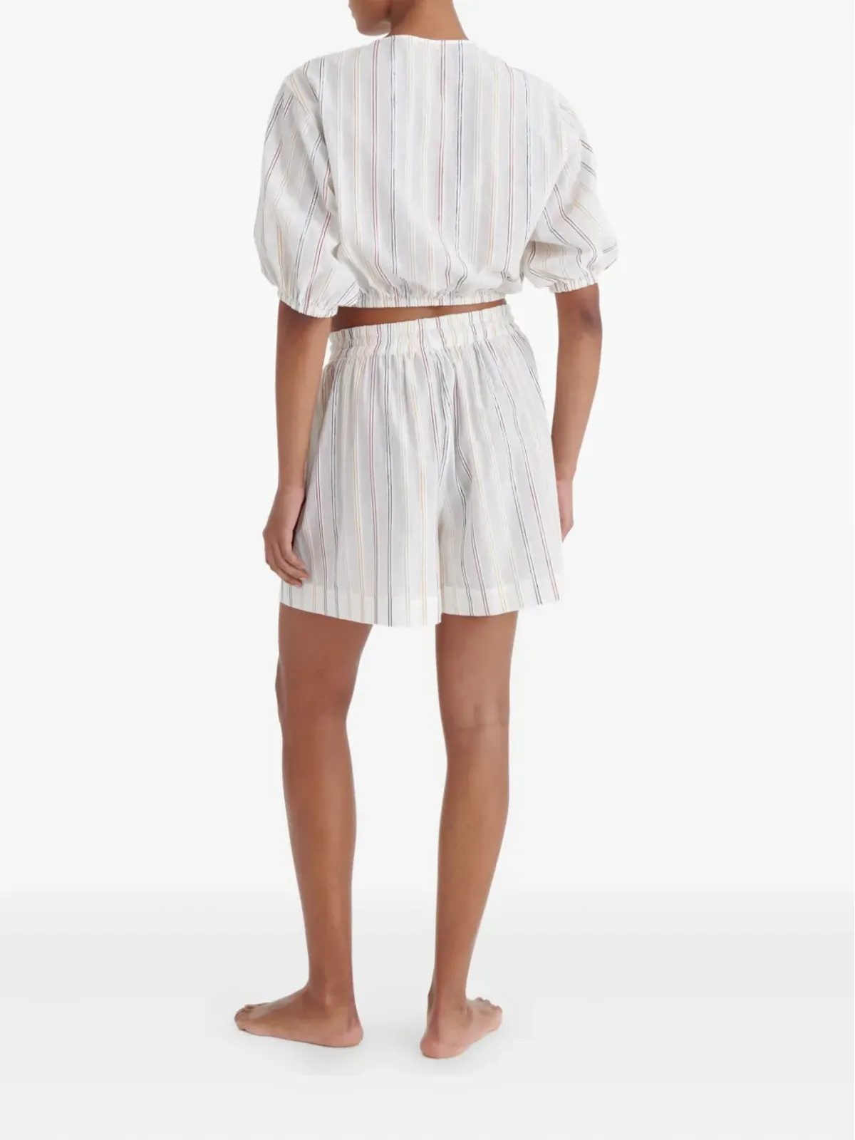 ERES Eldorado striped puff-sleeve blouse - White - 画像3