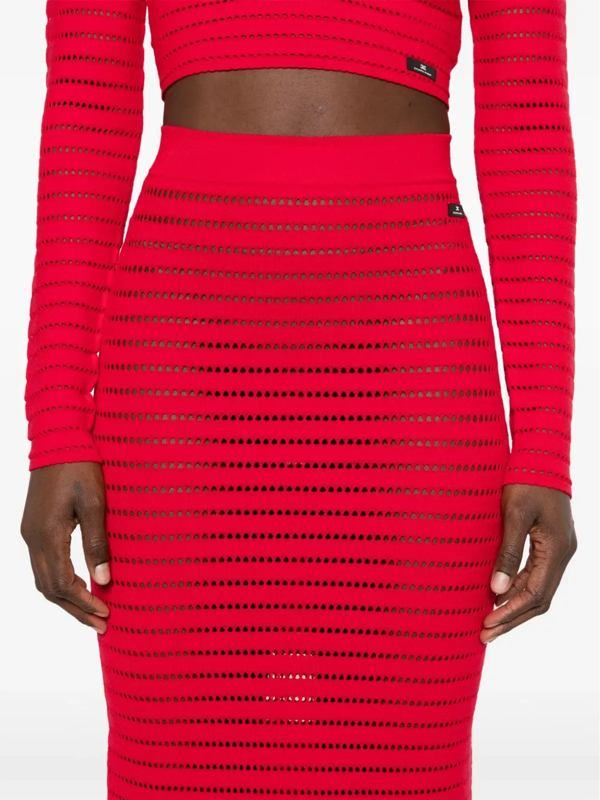 Elisabetta Franchi オープンニットミディスカート - 画像5