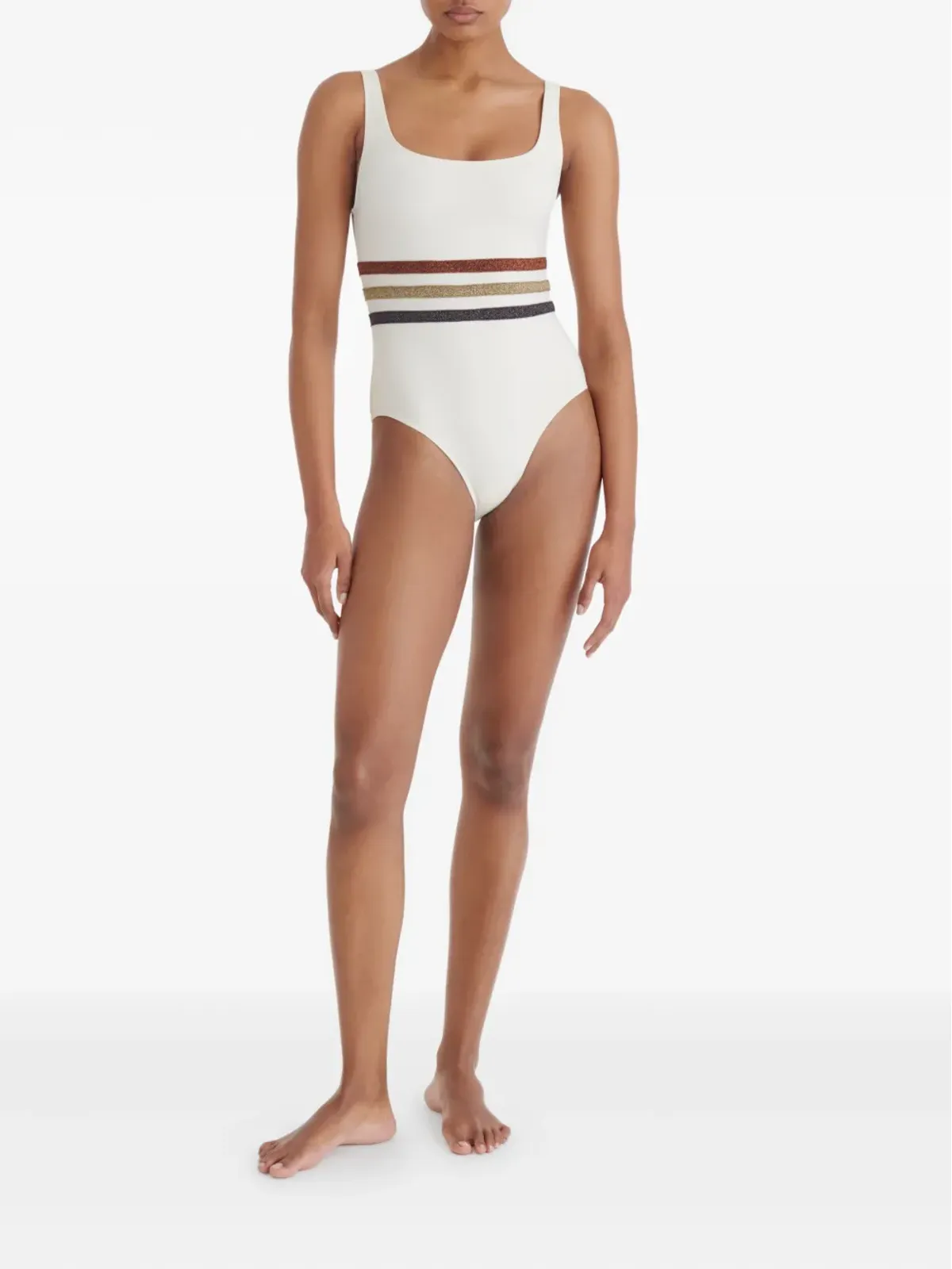 ERES Radieux striped-waistband swimsuit - 画像2