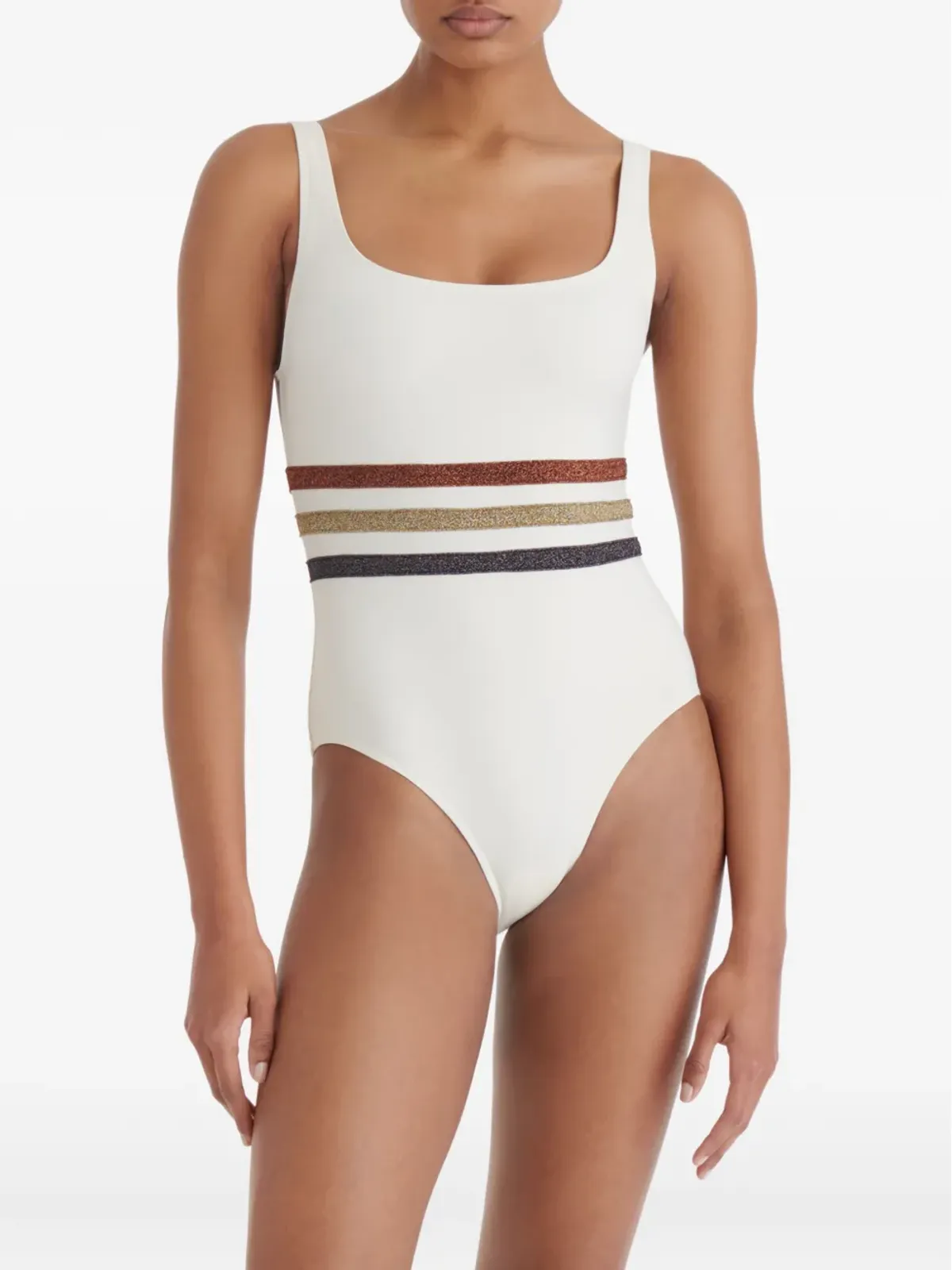 ERES Radieux striped-waistband swimsuit - 画像3