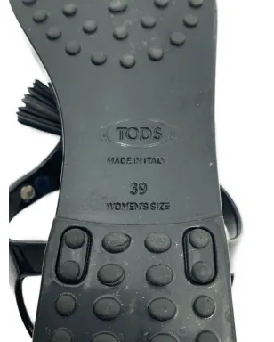 Tod's タッセル付きフラットサンダル - ブラック - サムネイル3