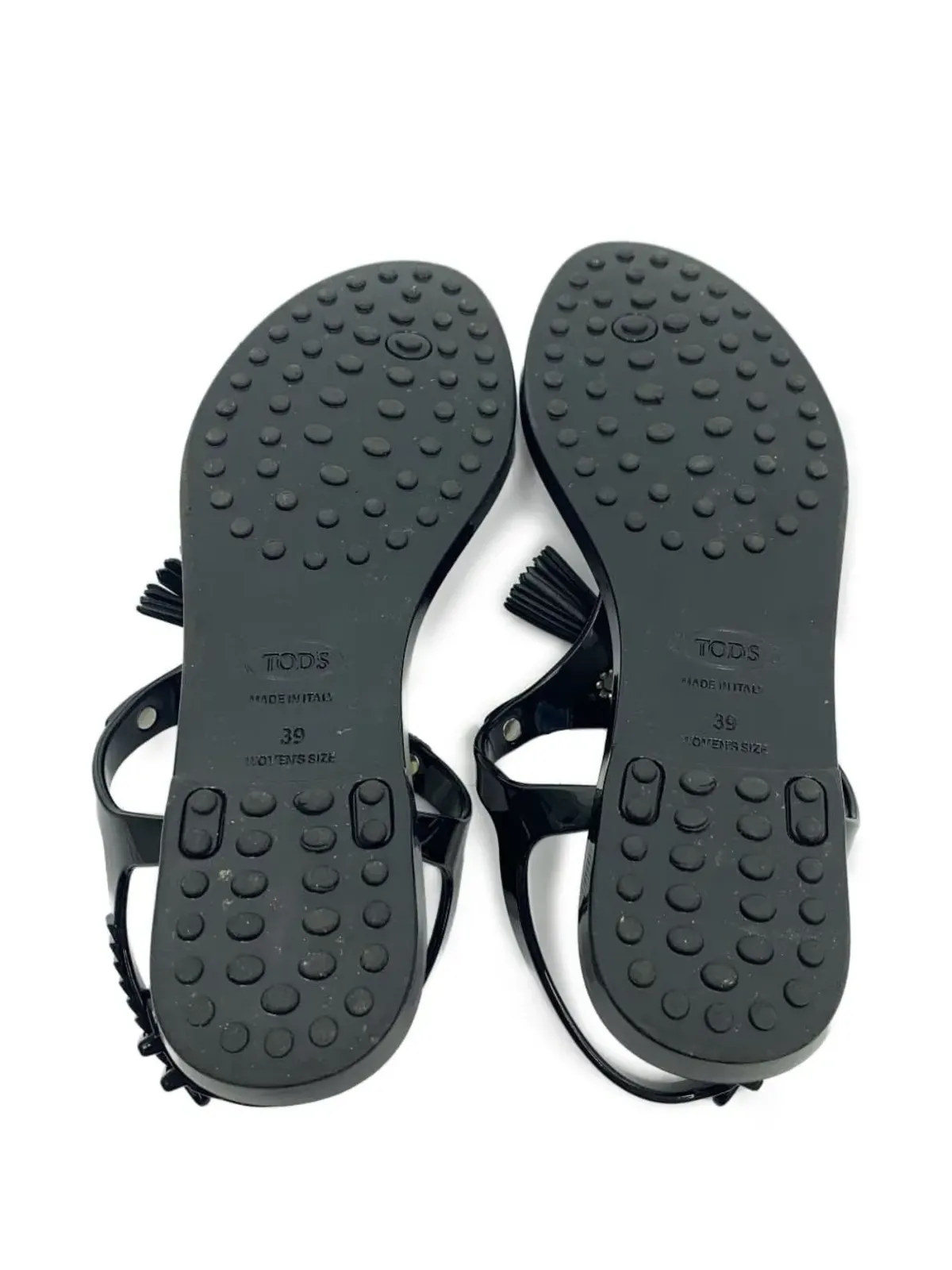 Tod's タッセル付きフラットサンダル - ブラック - 画像4