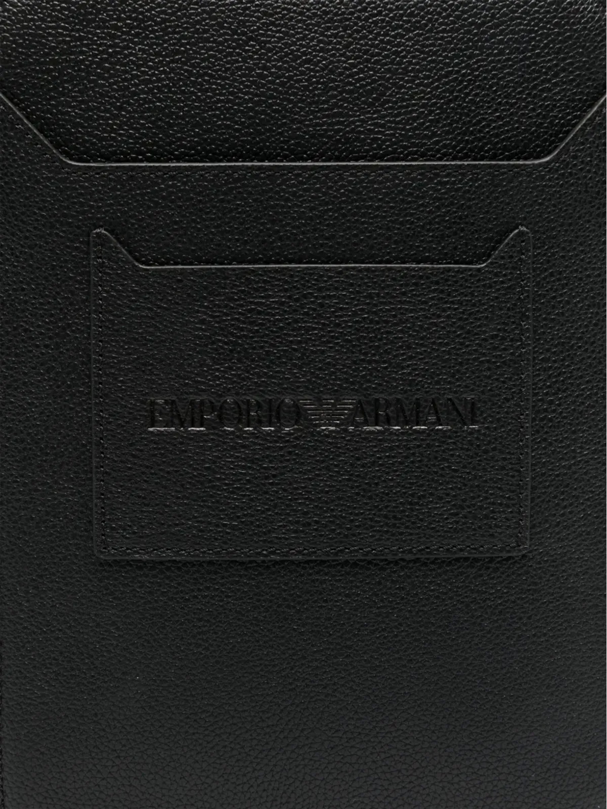 Emporio Armani レザー メッセンジャー バッグ - ブラック - 画像4