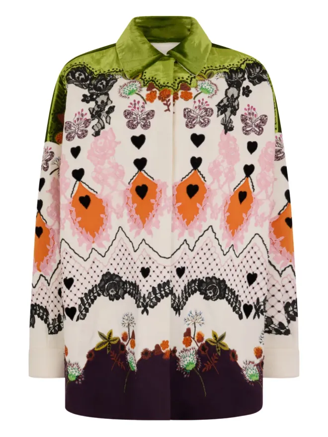 Valentino Garavani Valentino Garavani 花柄ベルベットコートの商品画像