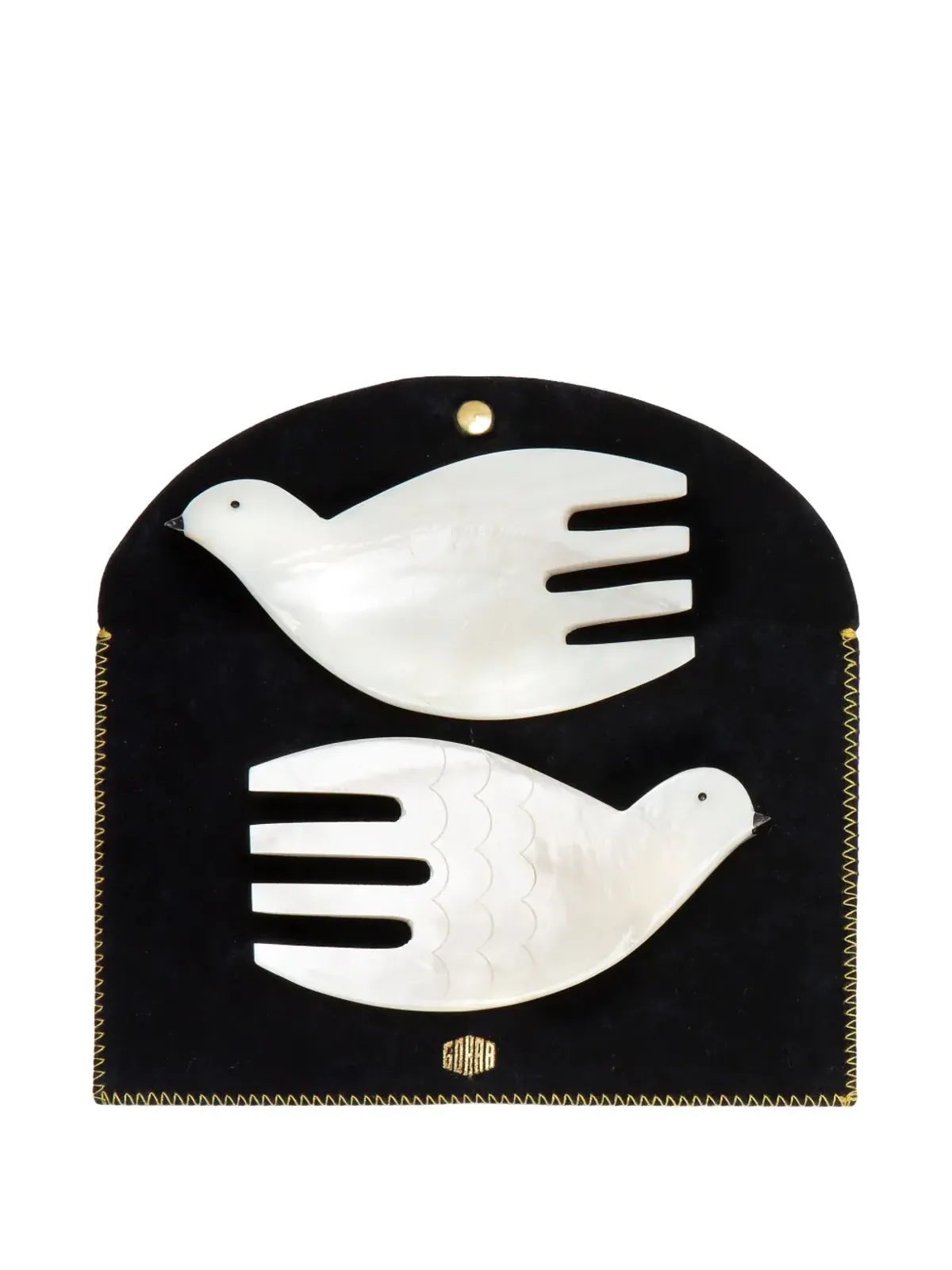 Gohar World 鳥形ヘアコーム 2点セット - White - 画像3