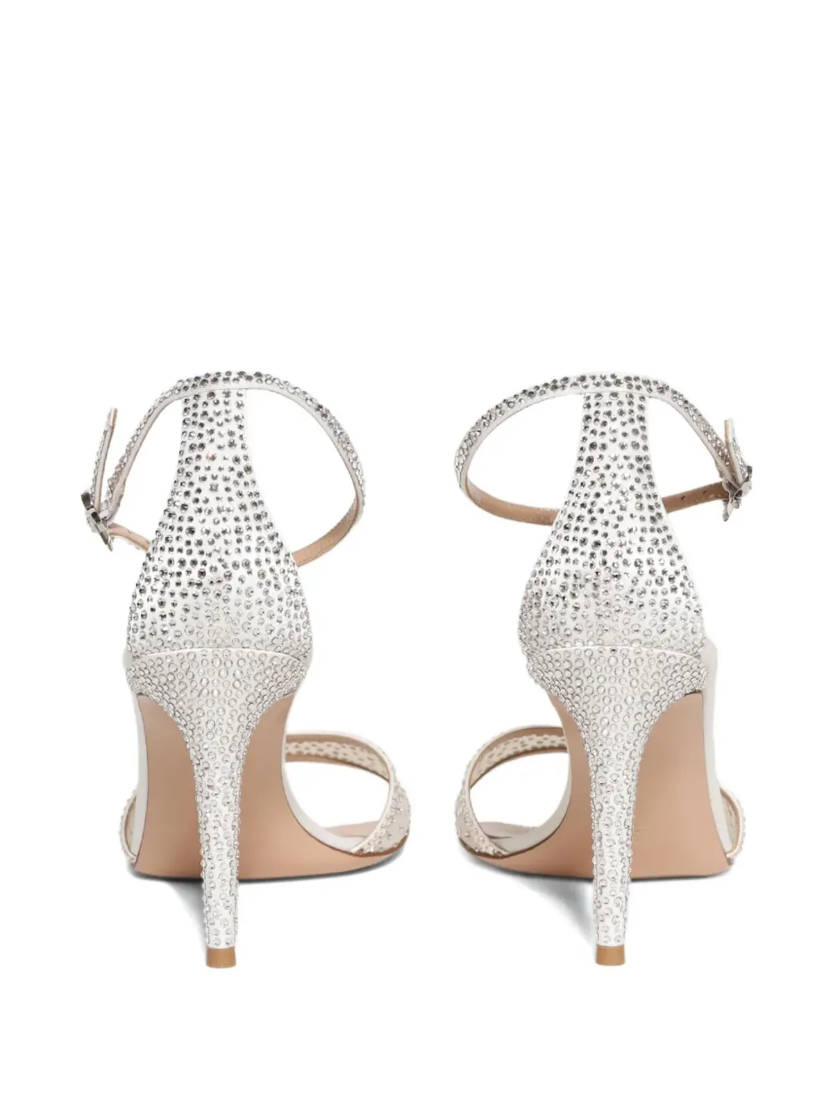 Gianvito Rossi 85mmクリスタル装飾付きアンクルストラップサンダル ホワイト - 画像2