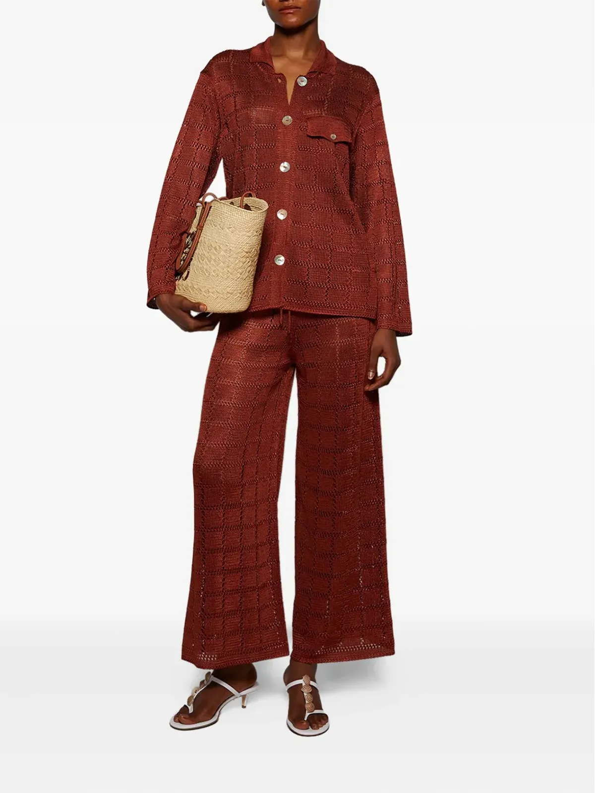 Calle Del Mar 長袖グリッド柄シャツ - 画像2
