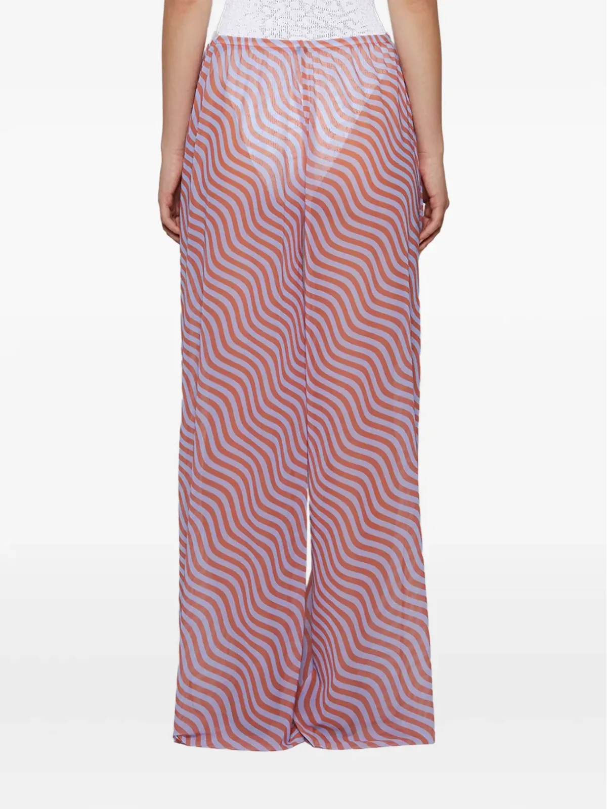 Bond-eye Riley wave-print drawstring trousers - 画像5