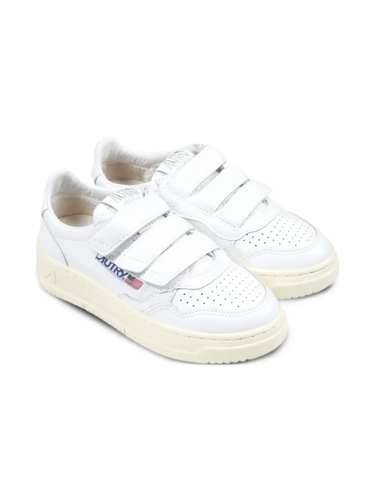 Autry Kids キッドストライプス ロー ホワイト スニーカー - 画像1