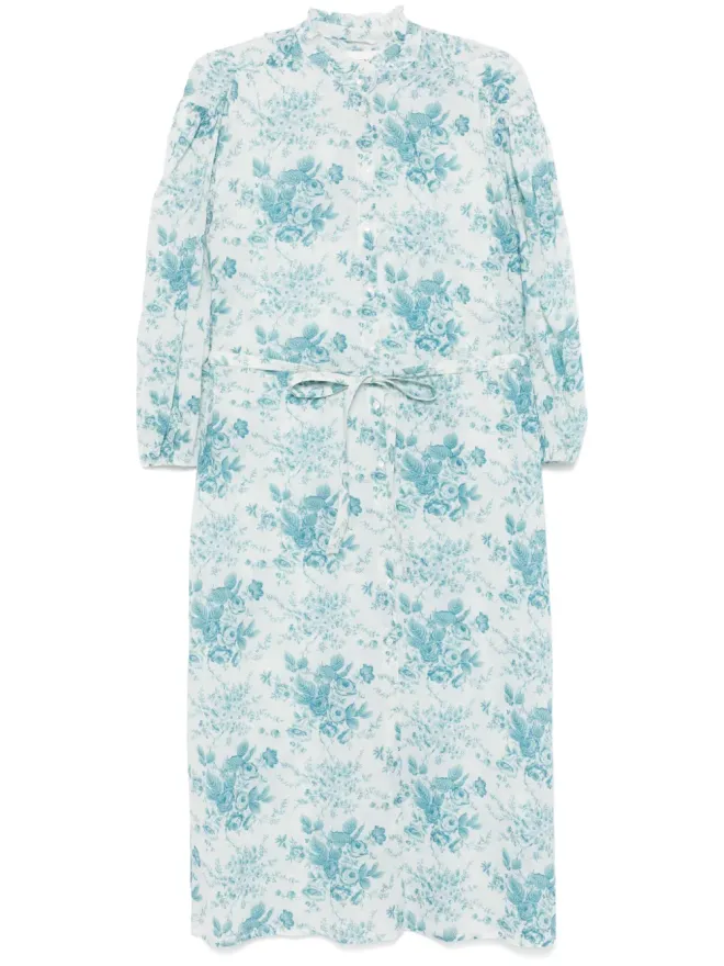 Antik Batik Antik Batik Cinzプリント ミディ丈ドレス ブルーの商品画像