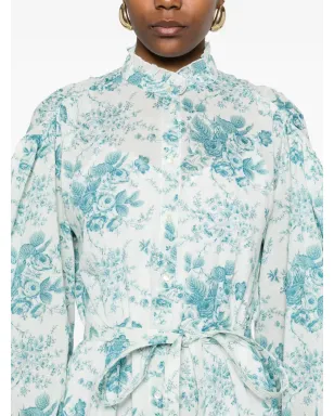 Antik Batik Cinzプリント ミディ丈ドレス ブルー - サムネイル5