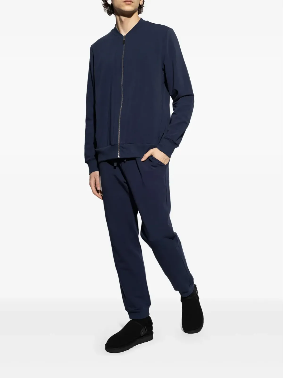 Hanro drawstring straight-leg trousers - Blue - 画像2