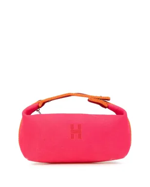 Hermès ビンテージ 小型 Toile Bride A Brac バニティバッグ - ピンク - サムネイル1