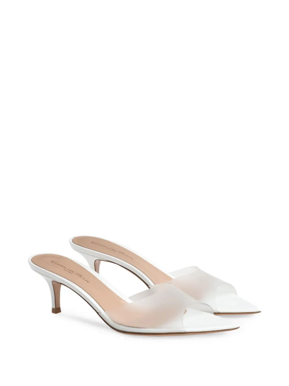 Gianvito Rossi Elle オープントゥミュール - ホワイト - 画像2