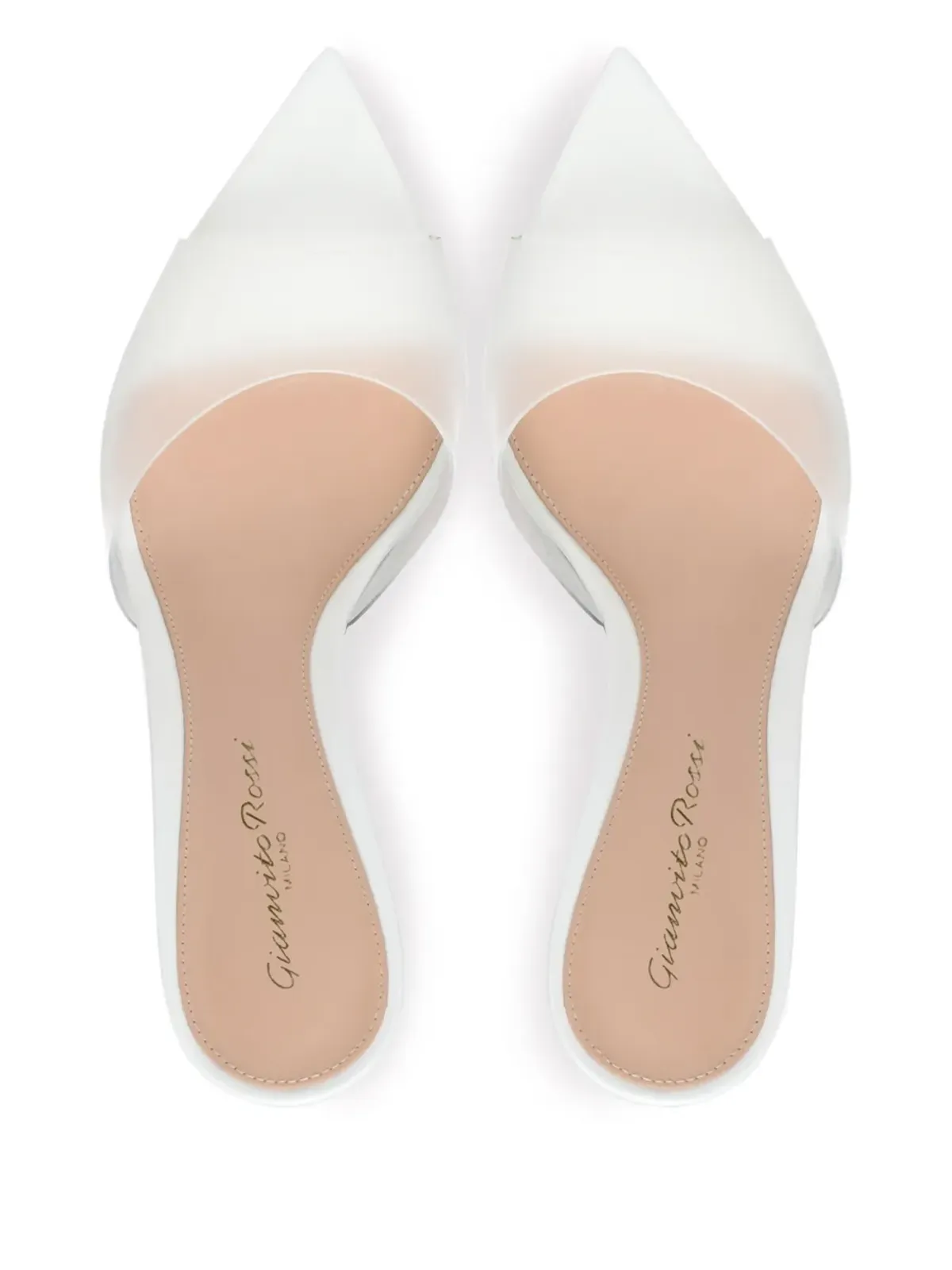 Gianvito Rossi Elle オープントゥミュール - ホワイト - 画像4