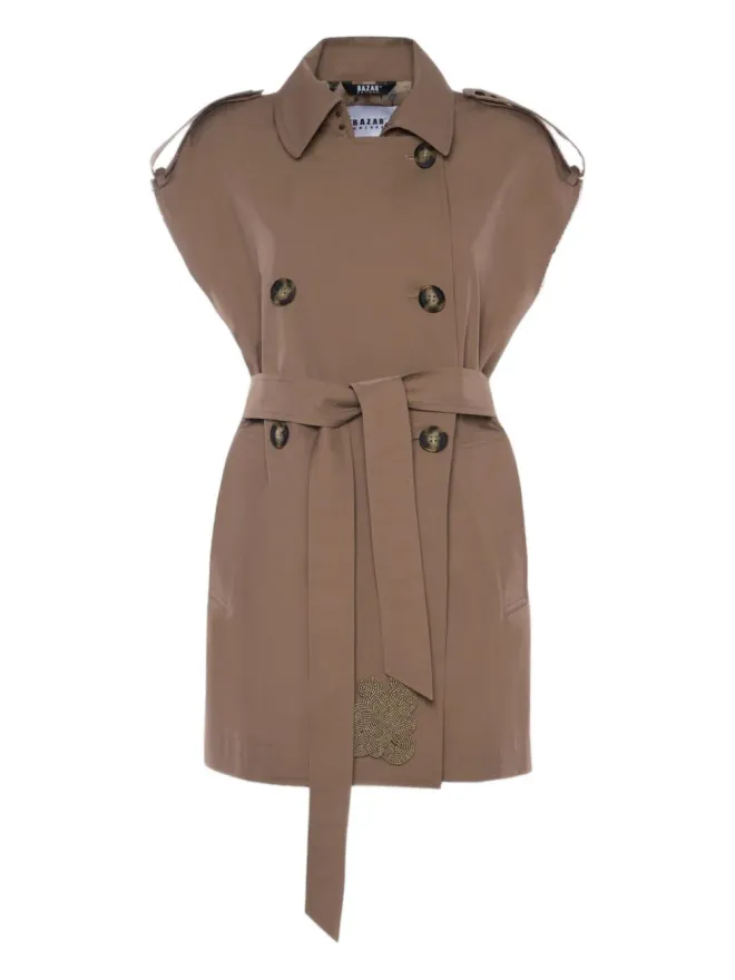 Bazar Deluxe Bazar Deluxe ノースリーブ トレンチコート ブラウンの商品画像