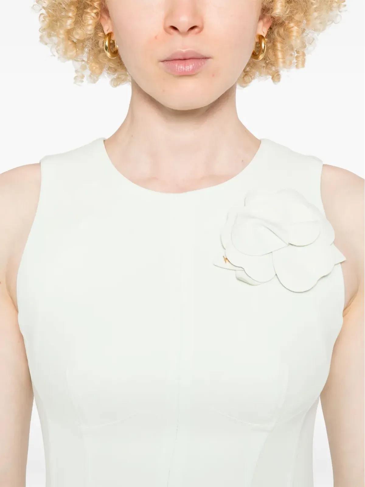 Elisabetta Franchi 花柄アップリケ付きクレープミニドレス - 画像5