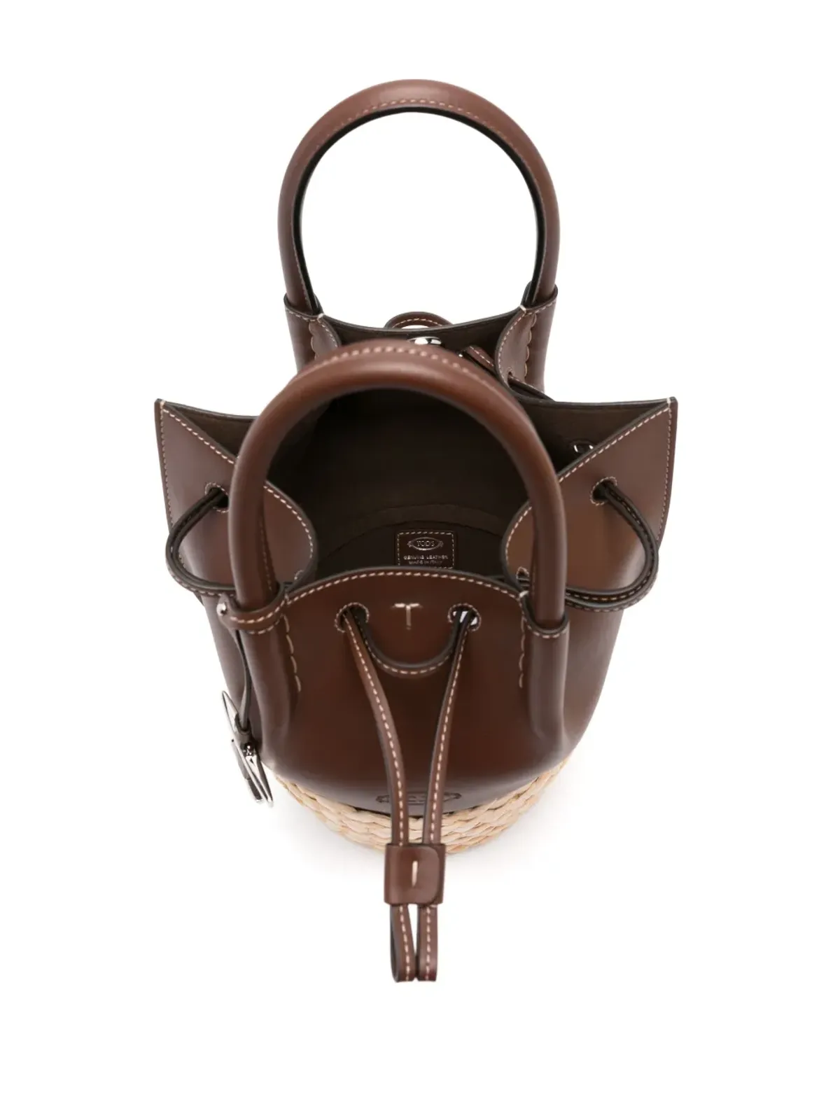 Tod's ミニ ストロー レザー バケットバッグ - ブラウン - 画像5