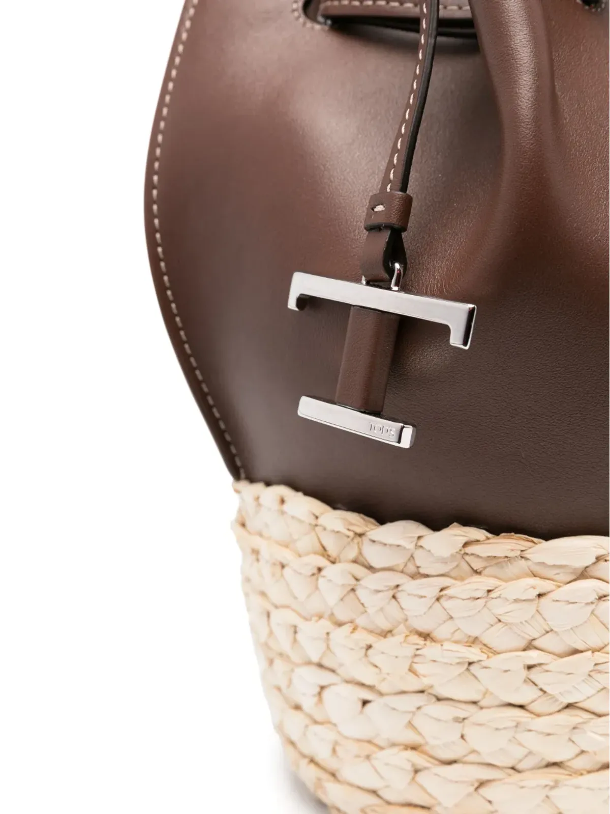 Tod's ミニ ストロー レザー バケットバッグ - ブラウン - 画像4
