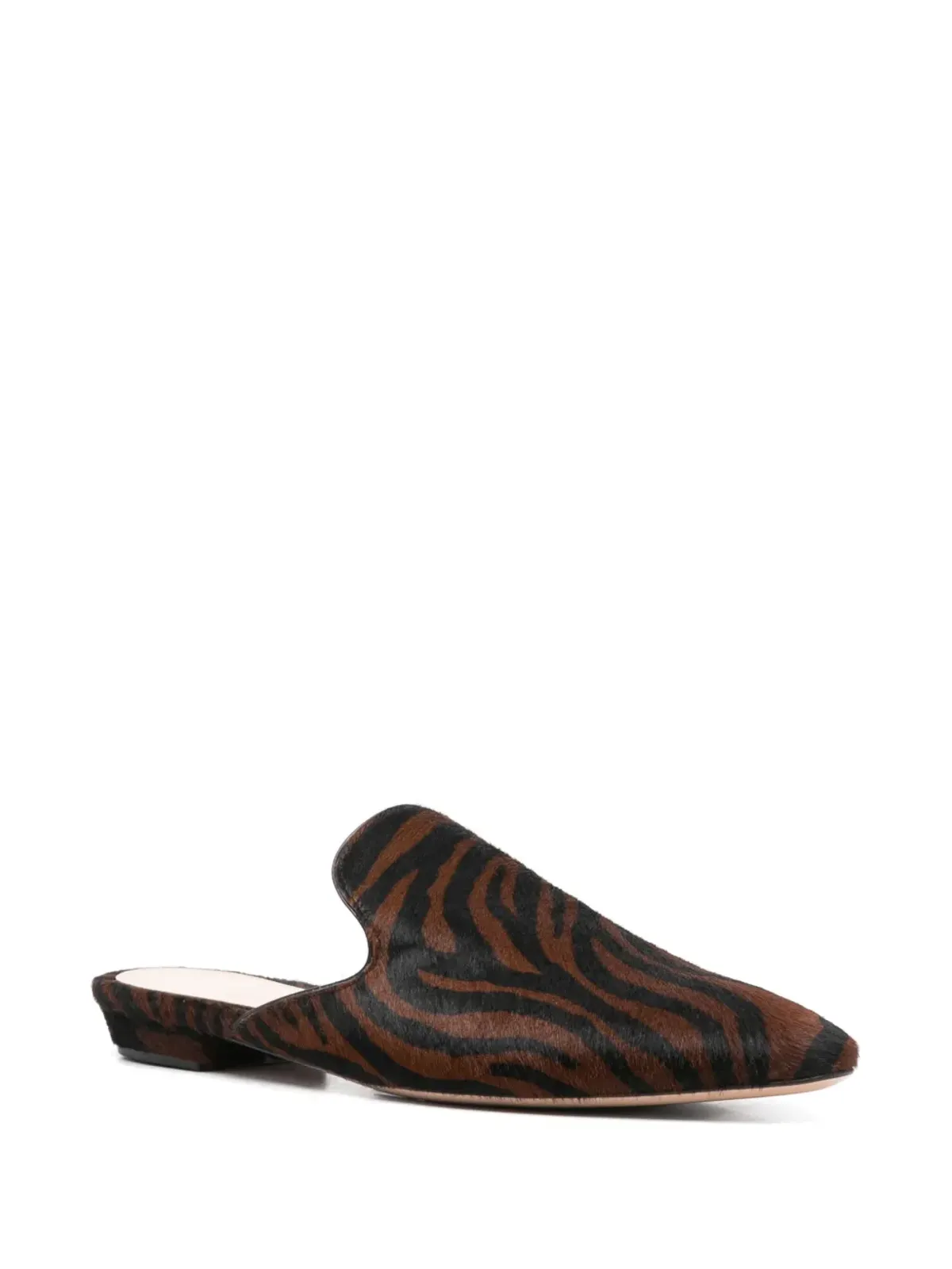 Gianvito Rossi ゼブラ柄スリッパ ブラウン - 画像2