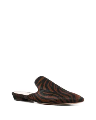 Gianvito Rossi ゼブラ柄スリッパ ブラウン - サムネイル2