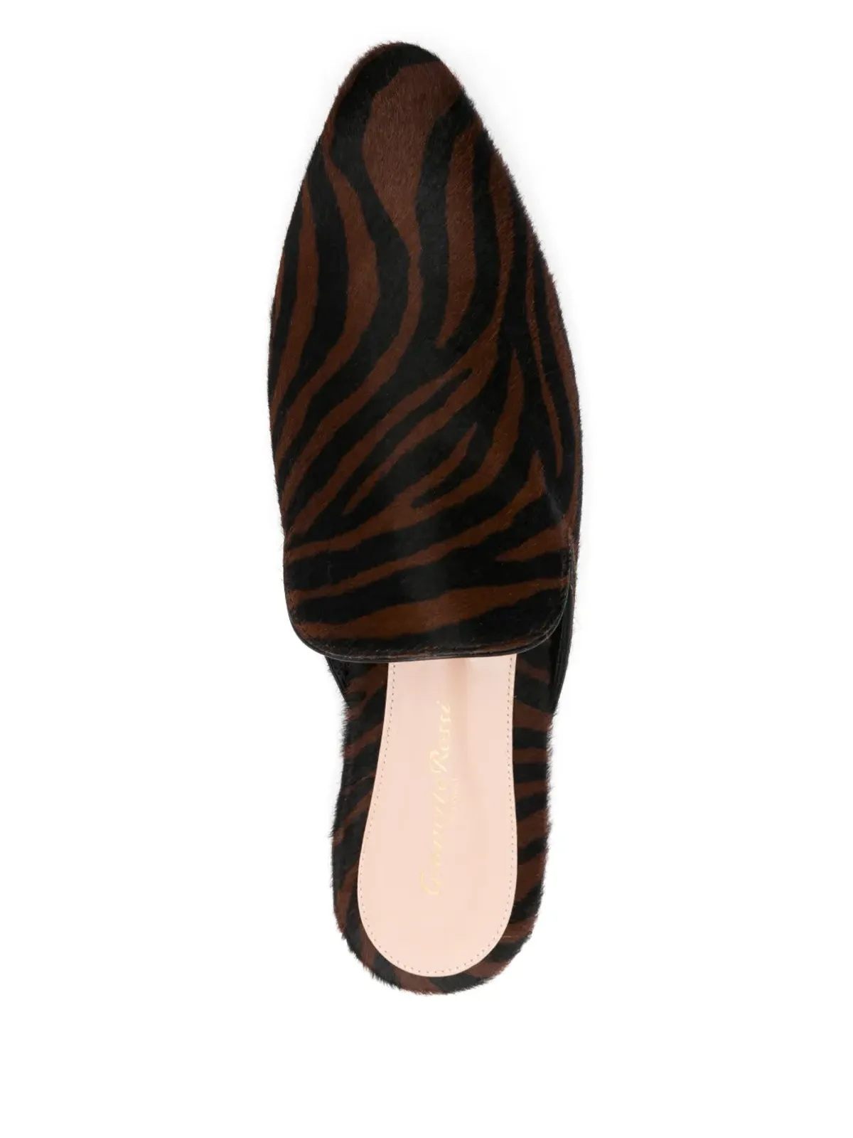 Gianvito Rossi ゼブラ柄スリッパ ブラウン - 画像4