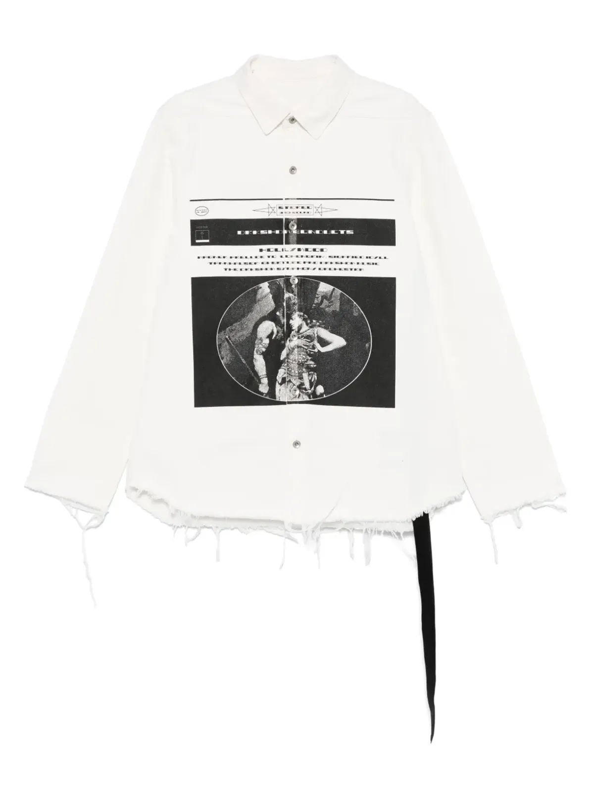 Rick Owens DRKSHDW ロゴプリント アウターシャツ - 画像1