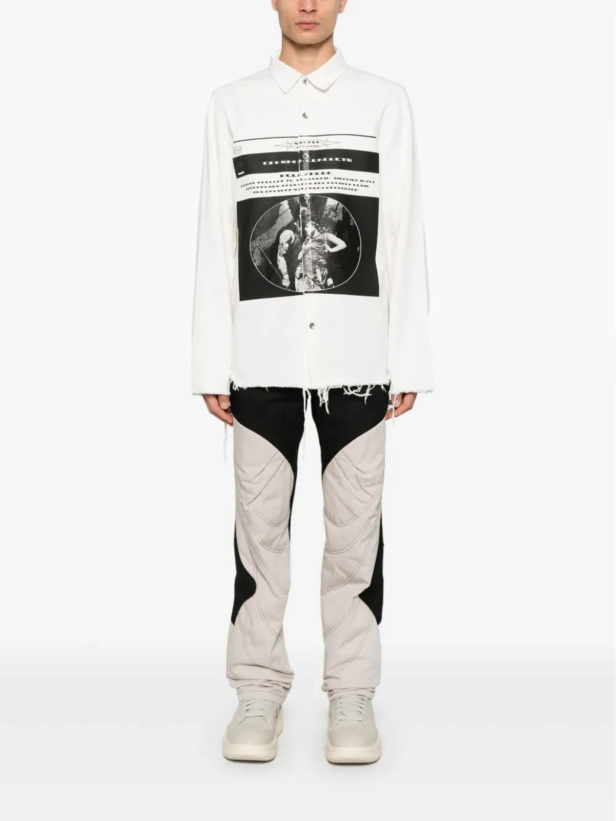 Rick Owens DRKSHDW ロゴプリント アウターシャツ - 画像2