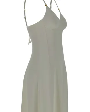 Elisabetta Franchi レースアップミディドレス ホワイト - サムネイル4