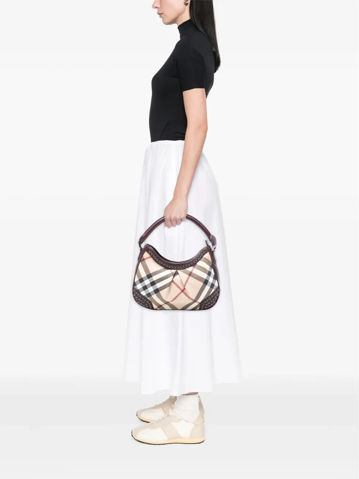 Burberry Pre-Owned スーパーノヴァチェック コーティッドキャンバス スタースタッド ヘンヴィル ホーボーショルダーバッグ - 画像2