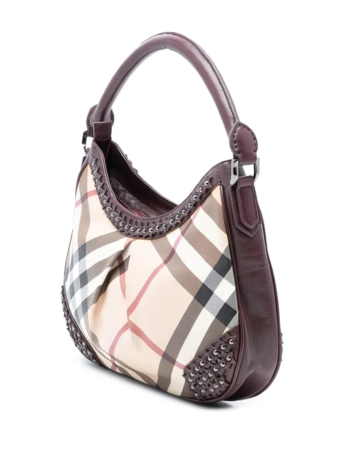 Burberry Pre-Owned スーパーノヴァチェック コーティッドキャンバス スタースタッド ヘンヴィル ホーボーショルダーバッグ - 画像3