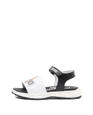 Moschino Kids テディアップリケサンダル - White - サムネイル5