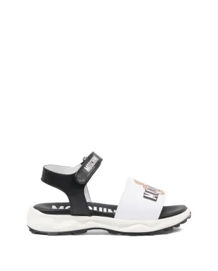 Moschino Kids テディアップリケサンダル - White - サムネイル2