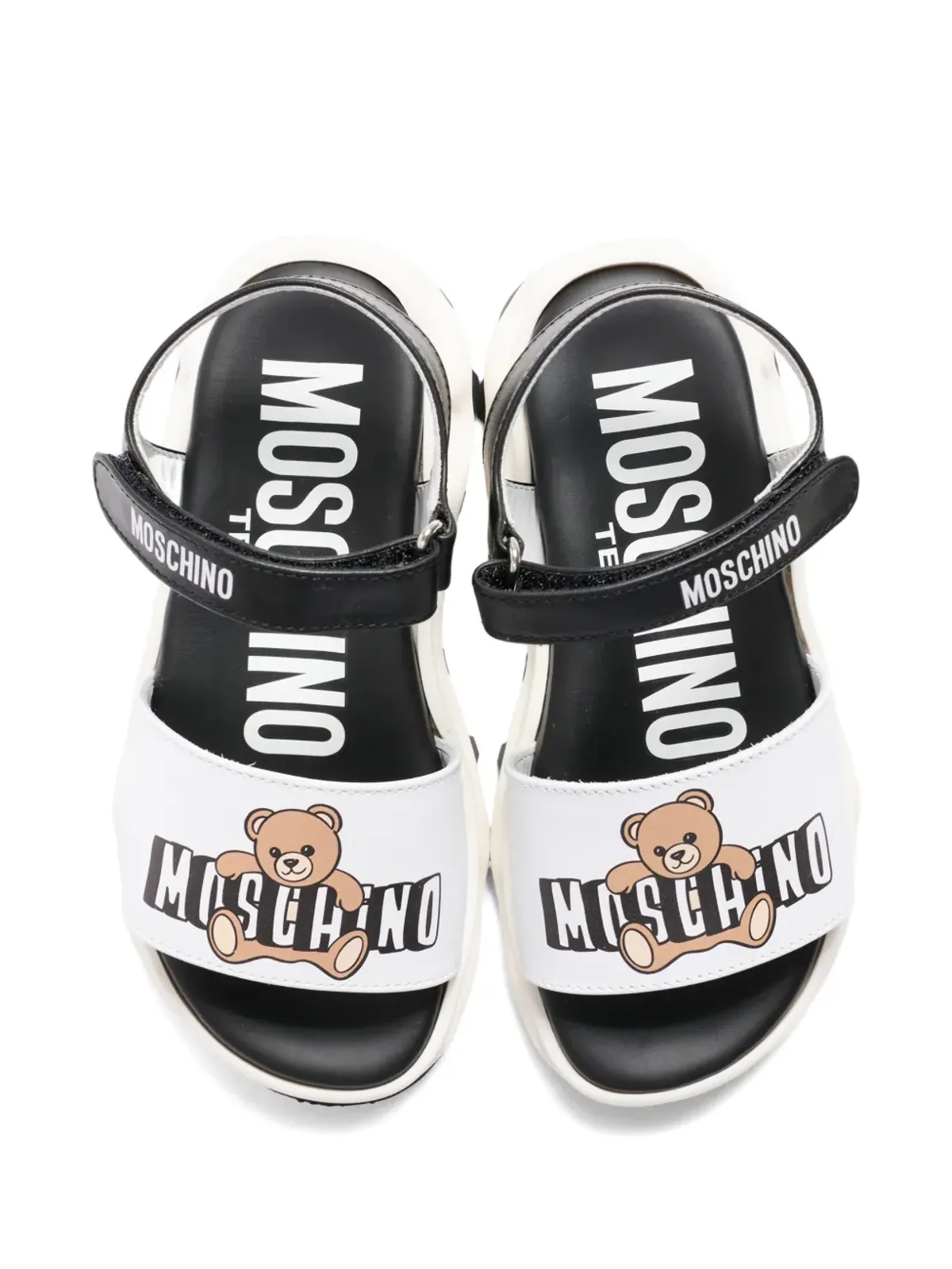 Moschino Kids テディアップリケサンダル - White - 画像4
