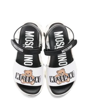 Moschino Kids テディアップリケサンダル - White - サムネイル4