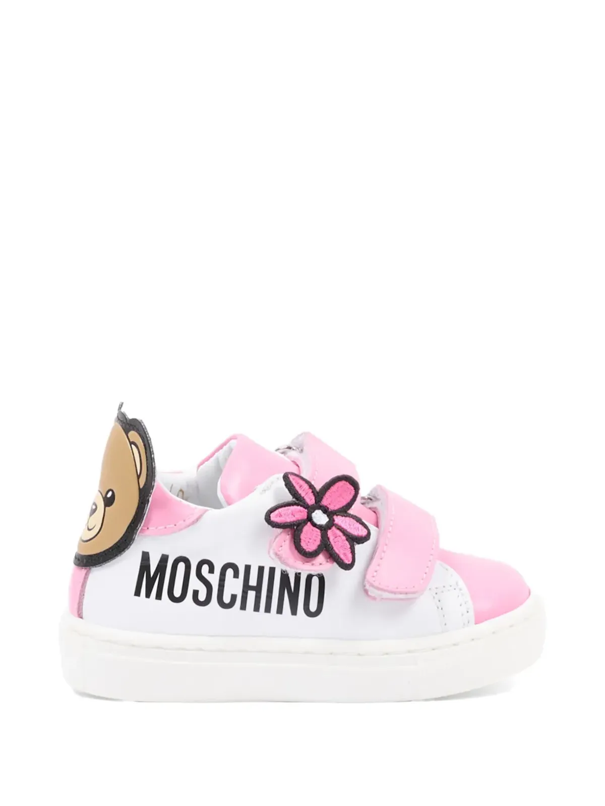 Moschino Kids 花モチーフ テディスニーカー - 画像2
