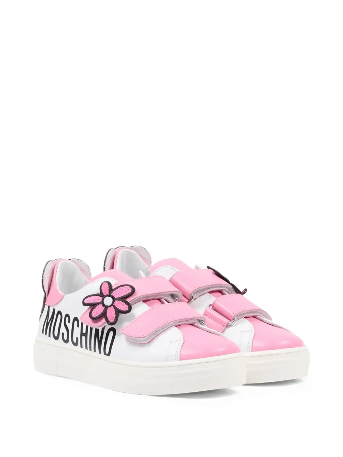 Moschino Kids 花のアップリケストラップスニーカー - 画像1