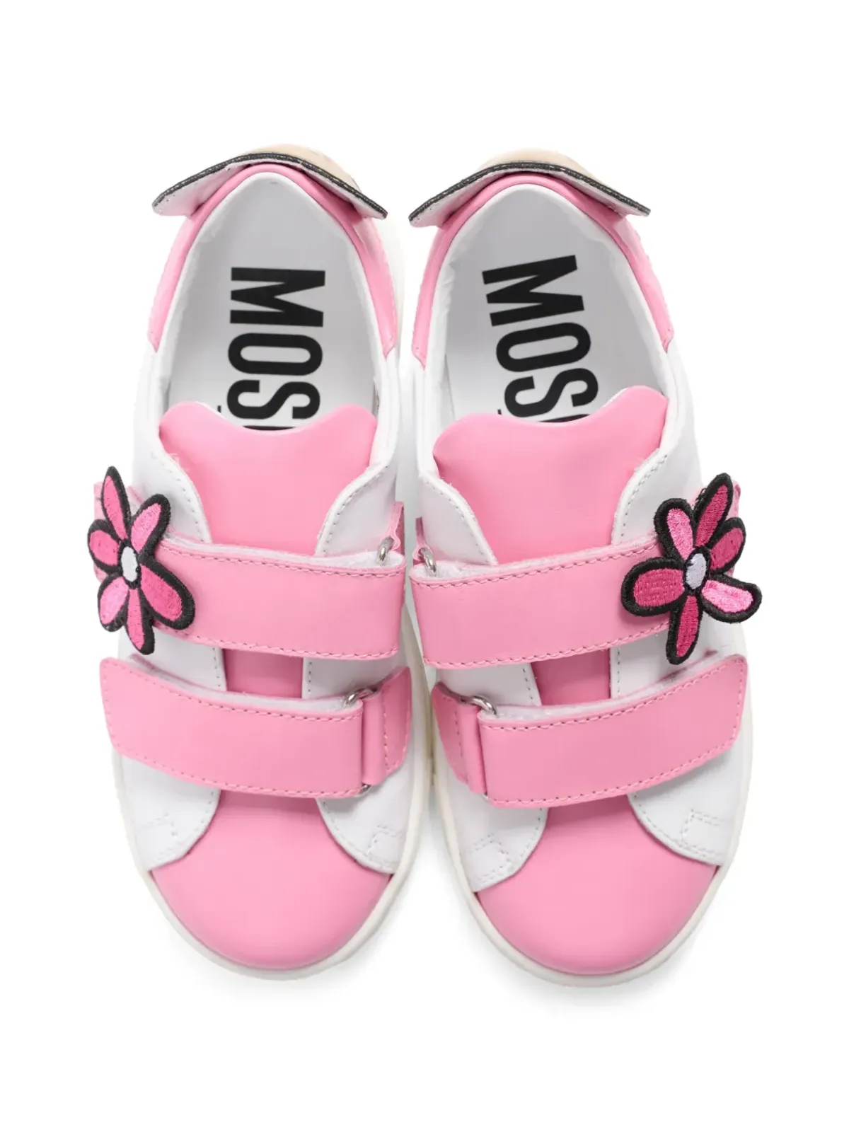 Moschino Kids 花のアップリケストラップスニーカー - 画像5
