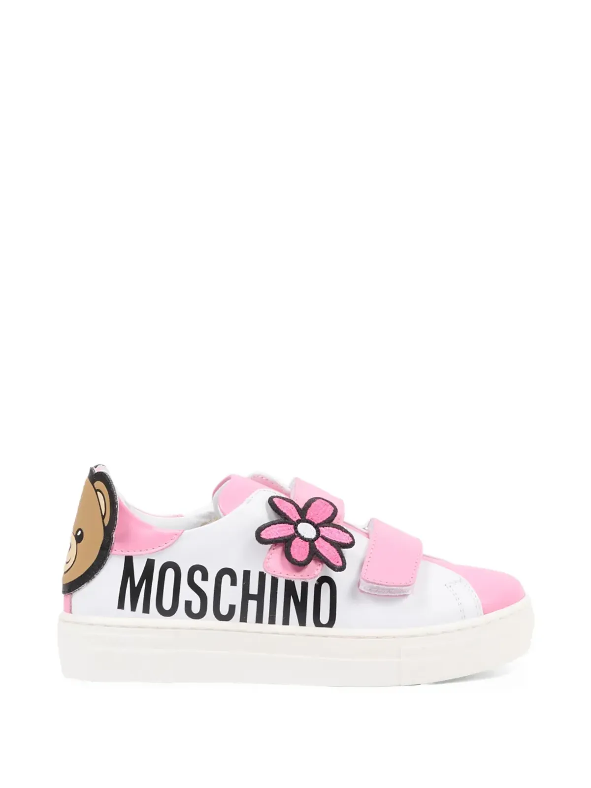 Moschino Kids 花のアップリケストラップスニーカー - 画像2