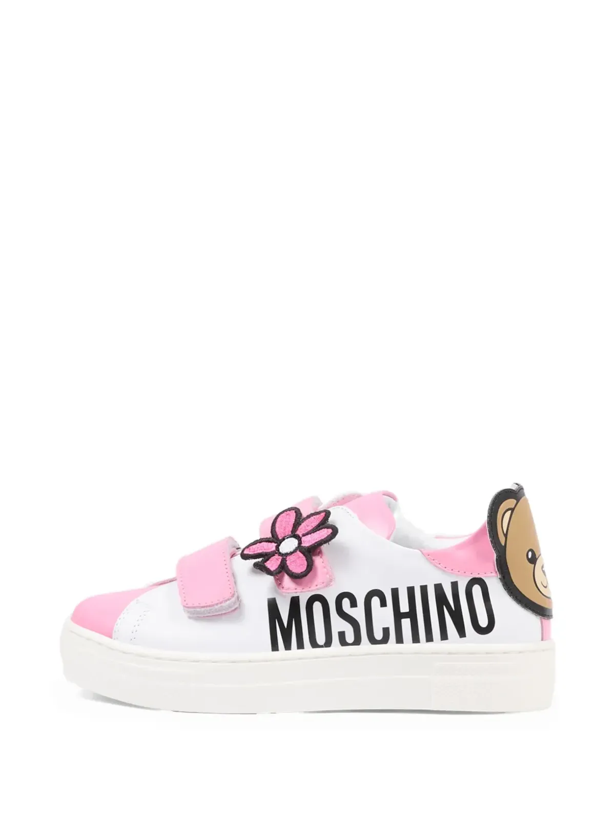 Moschino Kids 花のアップリケストラップスニーカー - 画像3