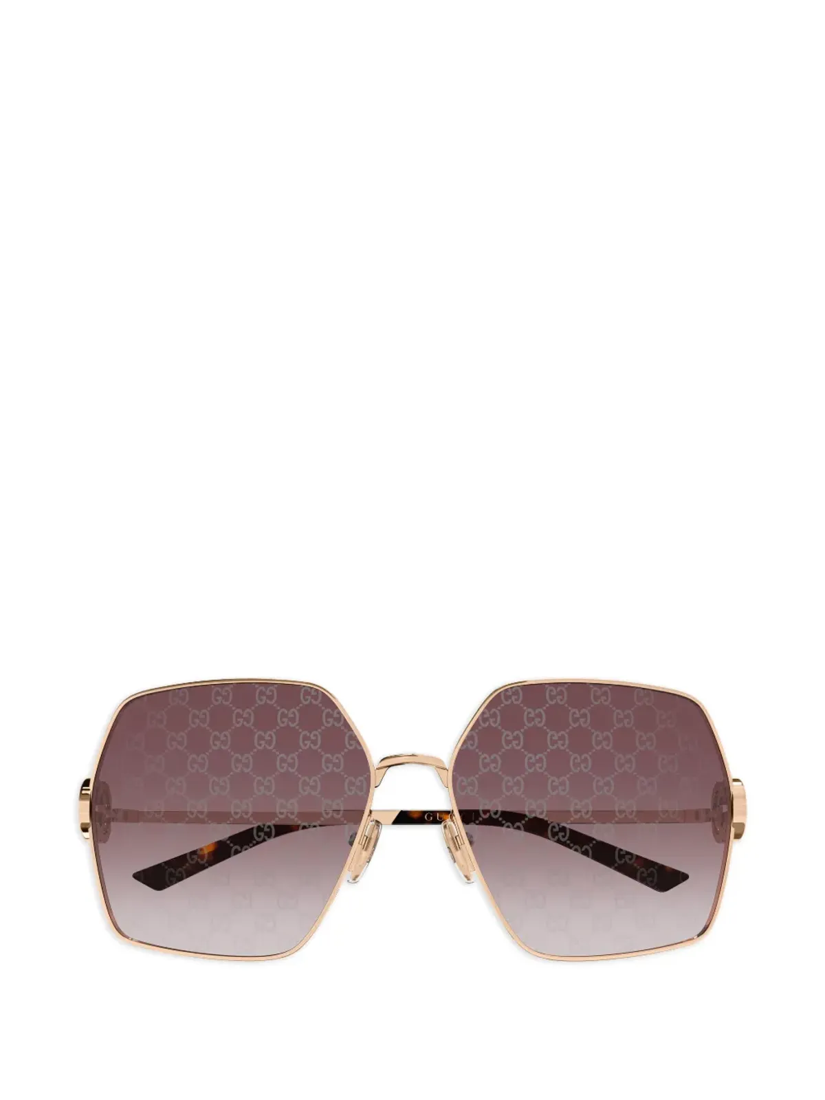 Gucci Eyewear ジオメトリックフレーム ロゴ サングラス - 画像1