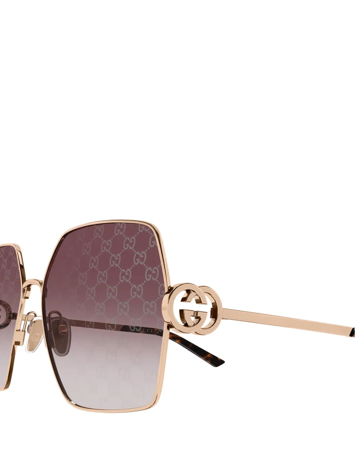 Gucci Eyewear ジオメトリックフレーム ロゴ サングラス - 画像2