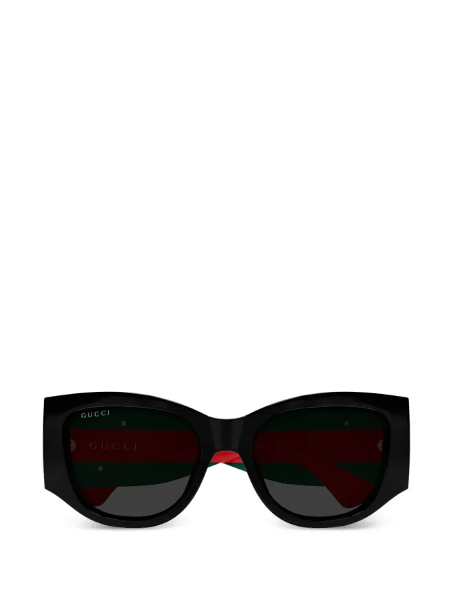 Gucci Eyewear Gucci Eyewear ストライプロゴ幾何学的サングラスの商品画像