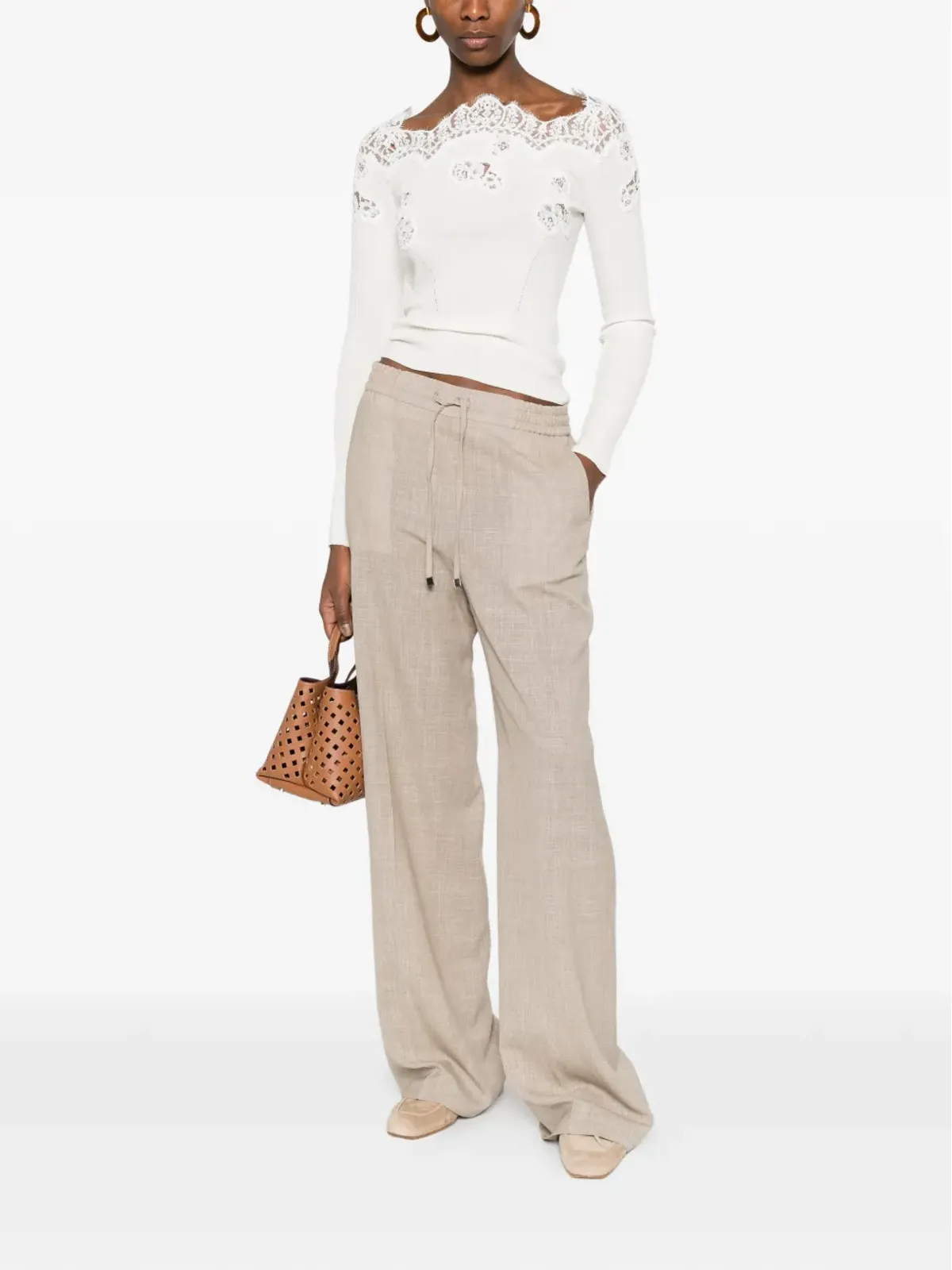 Berwich Patrizia drawstring palazzo pants - Neutrals - 画像2