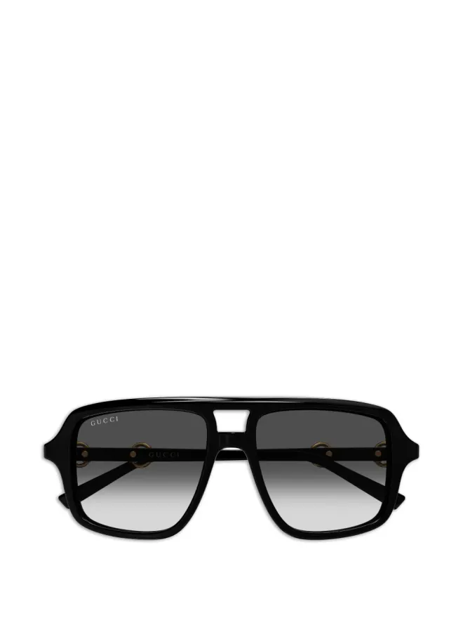 Gucci Eyewear Gucci Eyewear ホースビットディテールのスクエアフレームサングラスの商品画像